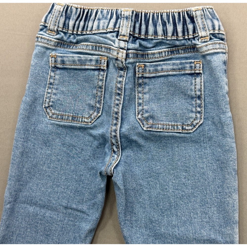Wonder Nation Flare Jeans Bell Bottom Stretch Denim Blue Patch Pocket Toddler 2T - Picture 11 of 14